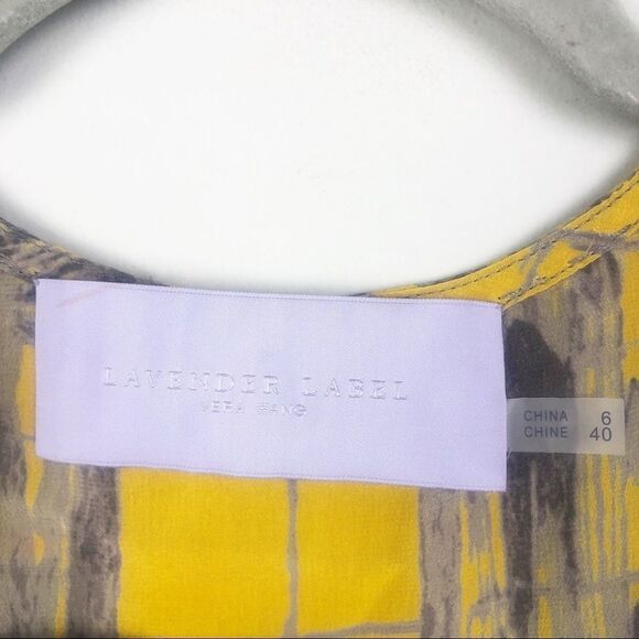 VERA WANG | Layered Detail Silk Blouse Yellow Sz 6 - Picture 6 of 10